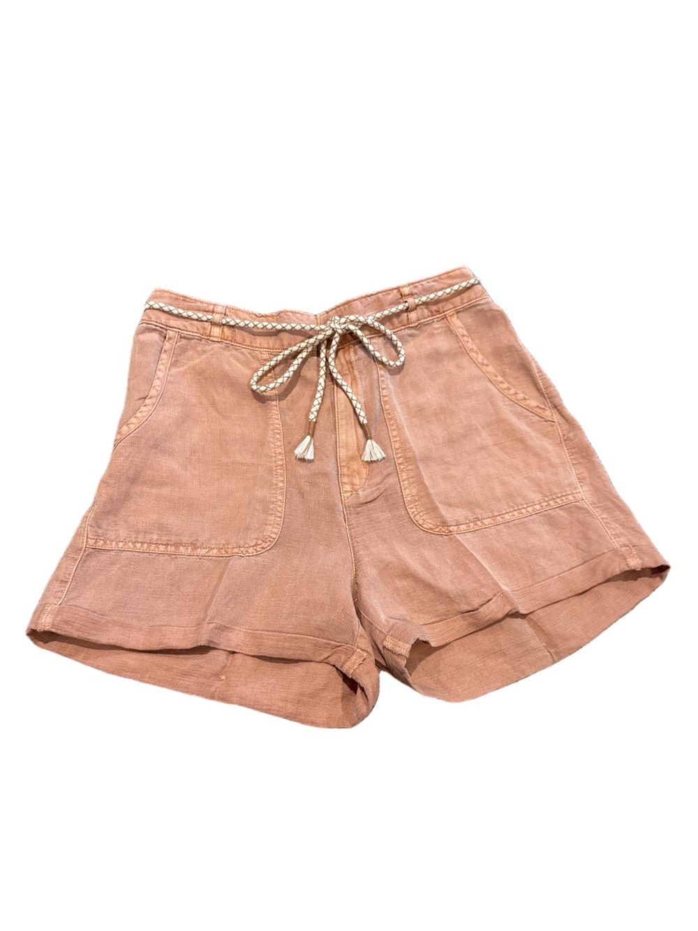 C&C California Washed Rose High-Waist Drawstring Shorts